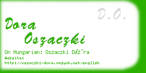 dora oszaczki business card